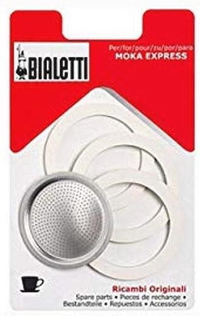 Vervangende filter- en pakking set voor Moka Express en vergelijkbare koffiezetapparaten 3 stuks