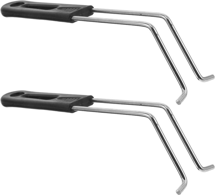 Vervangende Frituurmand Handgrepen Reserve Handgrepen Frituurpan Keukenonderhoud Hittebestendig Roestvrij Staal 24 cm Zwart