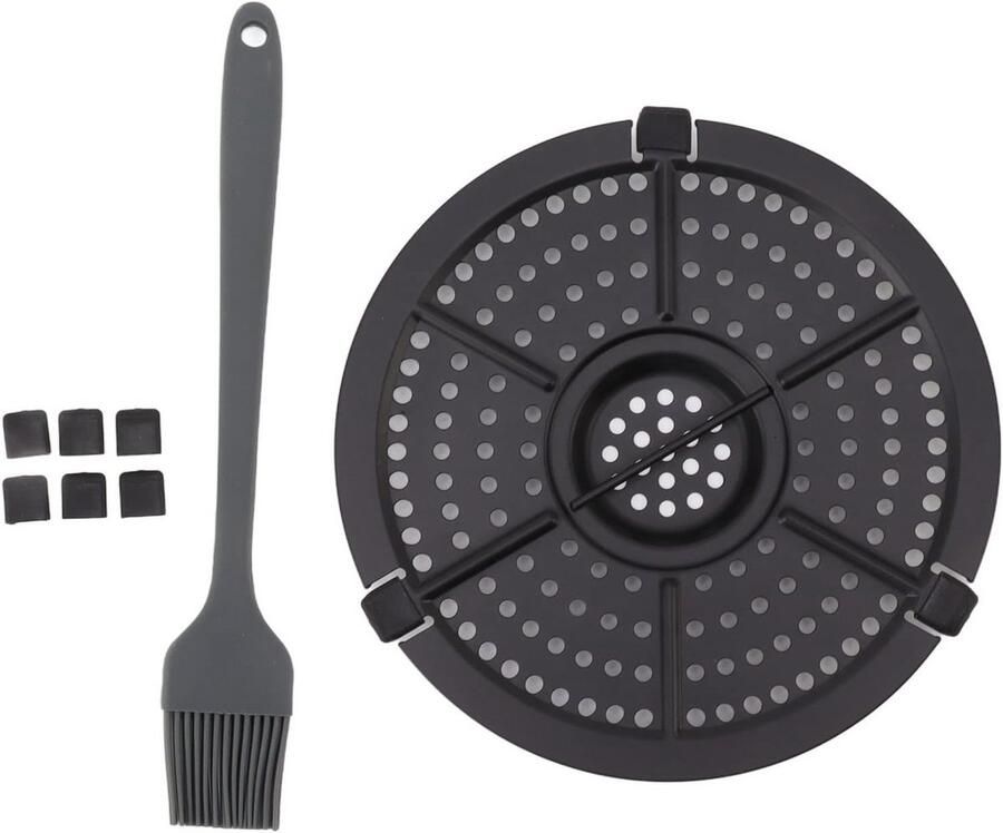 Vervangende Grillpan Airfryer Pan Lekker Koken Voedselveilig Roestvrij Staal 16 cm Zilver