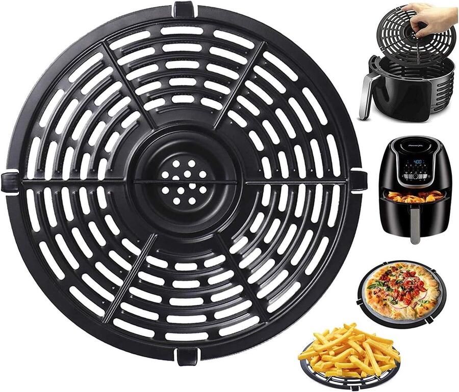 Vervangende Grillpan Antiaanbakplaat Crisper Airfryer Accessoire Vaatwasmachinebestendig 5QT Zwart