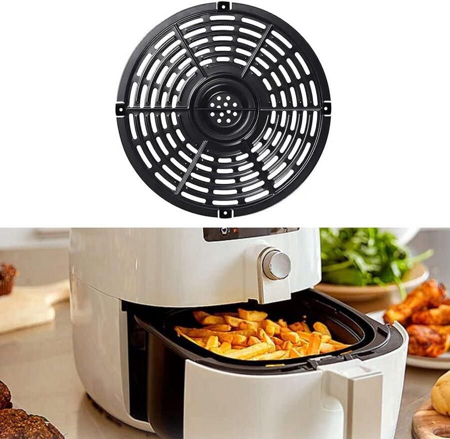 Vervangende Grillpan voor Airfryer Antiaanbak Crisper Plaat met Hittebestendige Siliconen Hoesjes