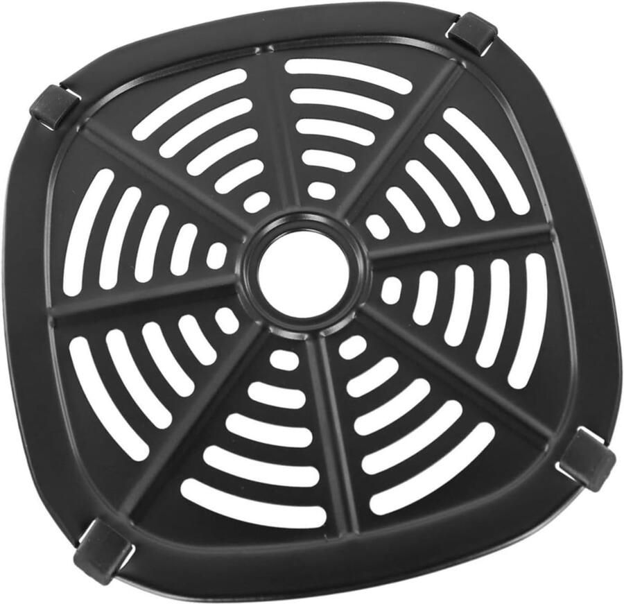 Vervangende grillplaat Crisperplaat lade Airfryer accessoires Vaatwasmachinebestendig 208 x 208 cm Zwart