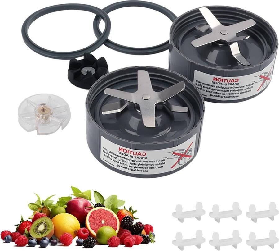 Vervangende Juicer Messen Set van 2 Kruismessen voor 600W 900W Blenders Inclusief Silicone O-Ringen en Reserve Onderdelen voor Blender Accessoires