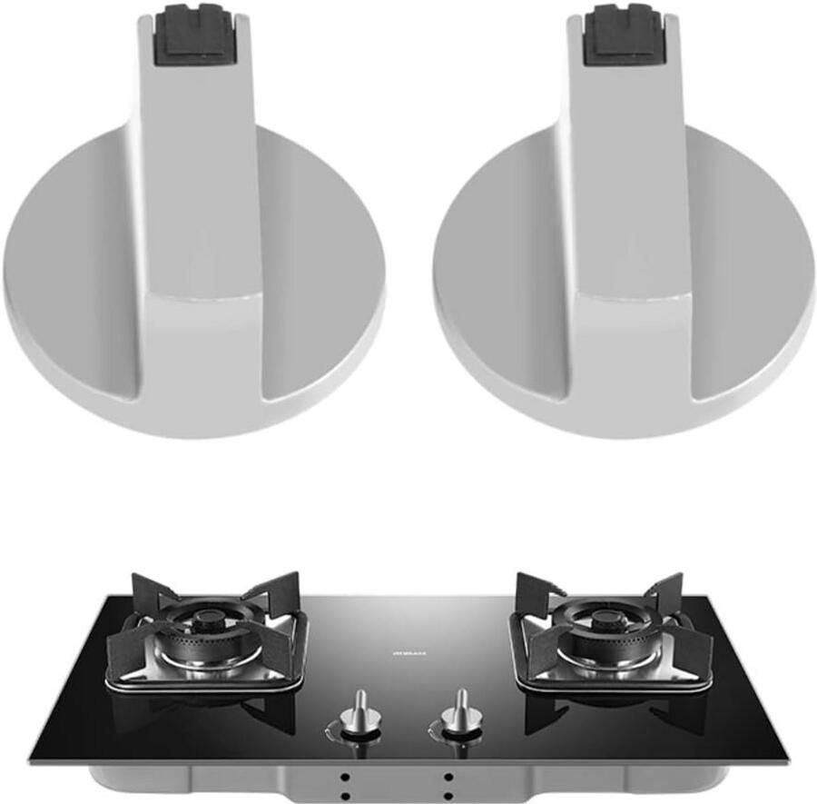 Vervangende Knoppen Adapter voor Gasfornuis en Oven Schakelaar Zilverkleurig