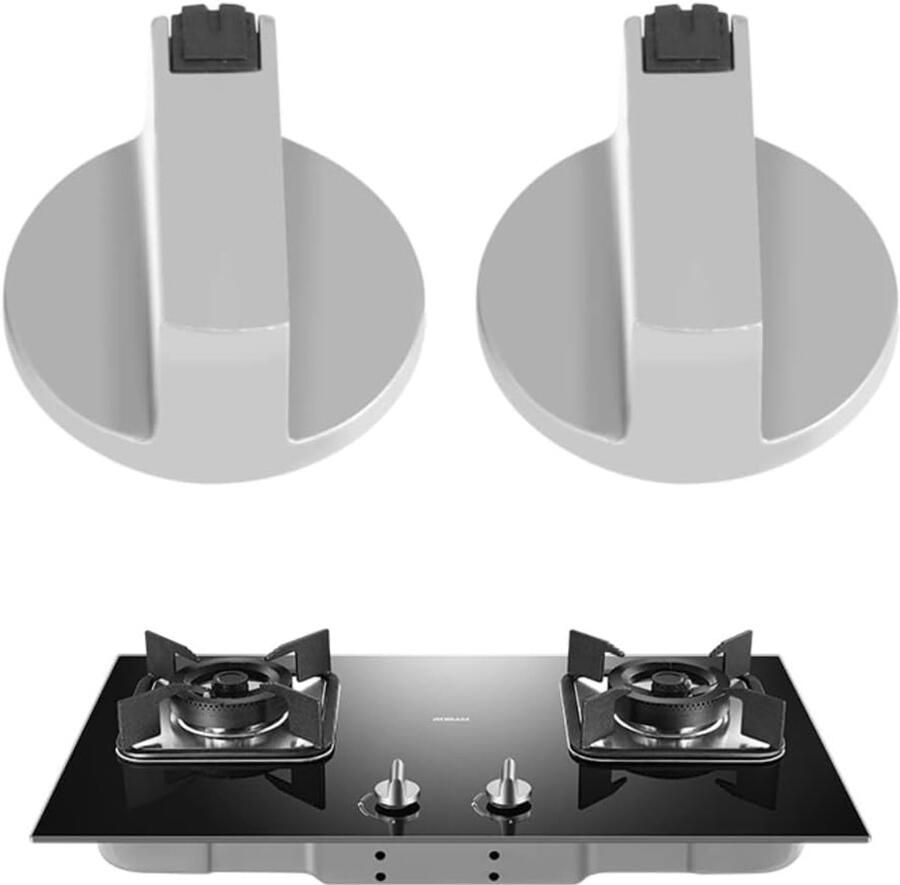 Vervangende Knoppen Adapter voor Gasfornuis en Oven Schakelaar Zilverkleurig