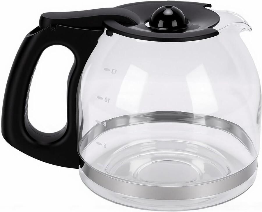 Vervangende Koffiekan Glazen Kan Koffiezetapparaat Koffie Zetten Hittebestendig Borosilicaatglas 18 Liter Zwart Handvat