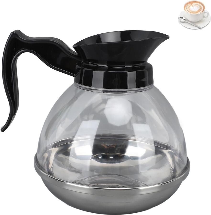 Vervangende koffiekaraf vervangende koffiepot 1.2QT ABS Universele koffiezetapparaatpot met comfortabel handvat en nauwsluitende uitloop voor koffiezetapparaat