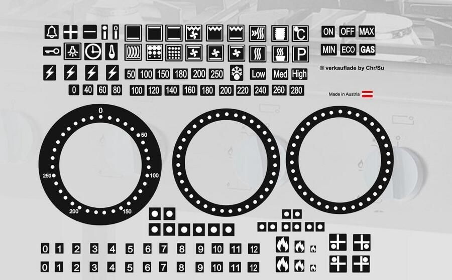 Vervangende Kookplaat Symbolen Stickers voor Elektrische en Gasfornuizen