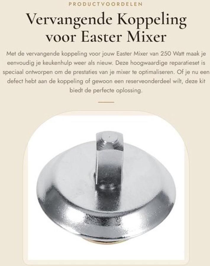 Vervangende Koppeling voor Easter Mixer 250W Hoogwaardige Reparatie Kit