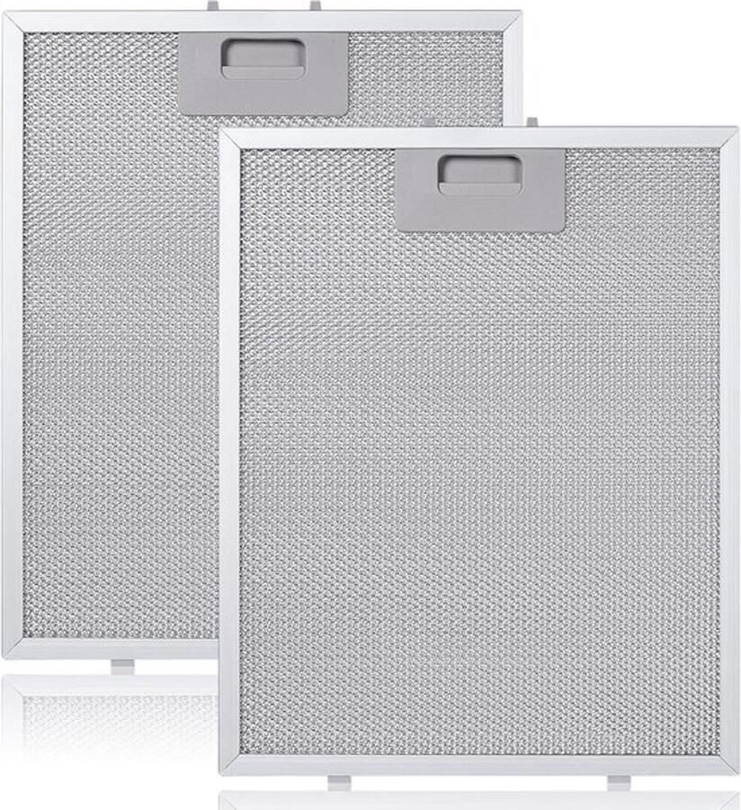 Vervangende metalen vetfilters voor afzuigkappen set van 2 320 x 260 mm aluminium ideaal voor vetafvoer en luchtzuivering