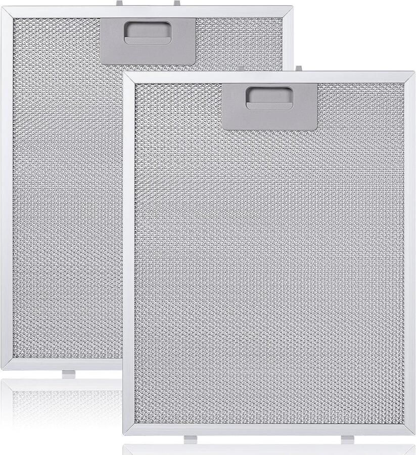 Set van 2 metalen vetfilters voor afzuigkappen 320 x 260 mm vervangingsfilters voor optimale vetafscheiding en luchtzuivering