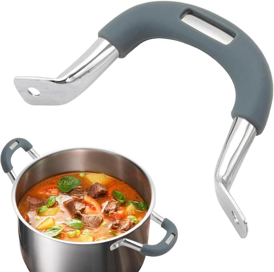 Vervangende Pannengrepen Reserve Handgrepen Veilig Koken Hittebestendig Ontwerp 9.3 x 6.7 cm Zilver