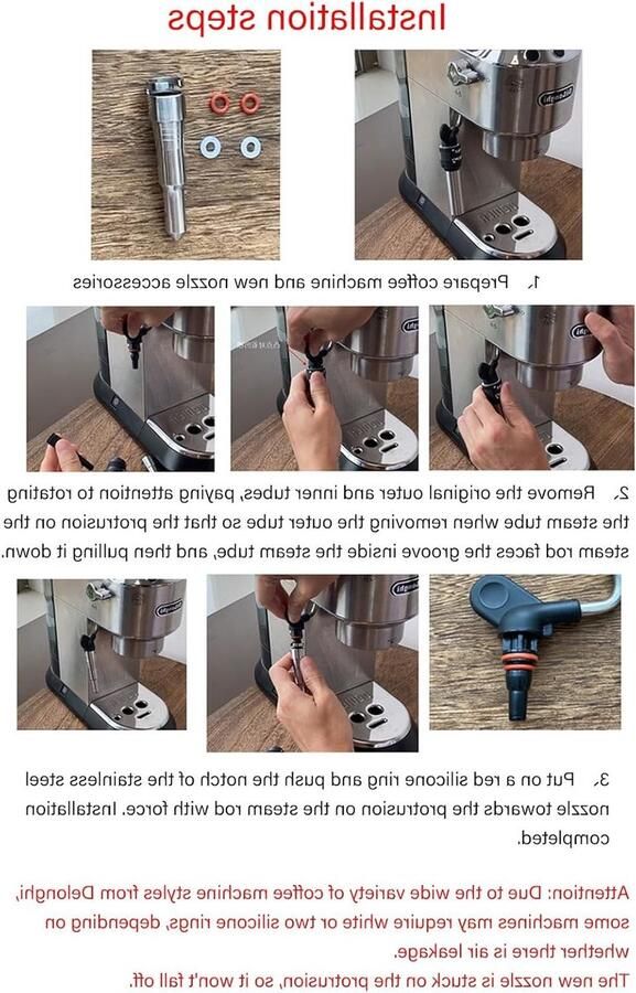 Vervangende Stoommond voor Espressomachine van RVS Accessoire voor Automatische Koffiemaker met Hoge Stoomprestaties Duurzaam en Efficiënt voor Koffieliefhebbers