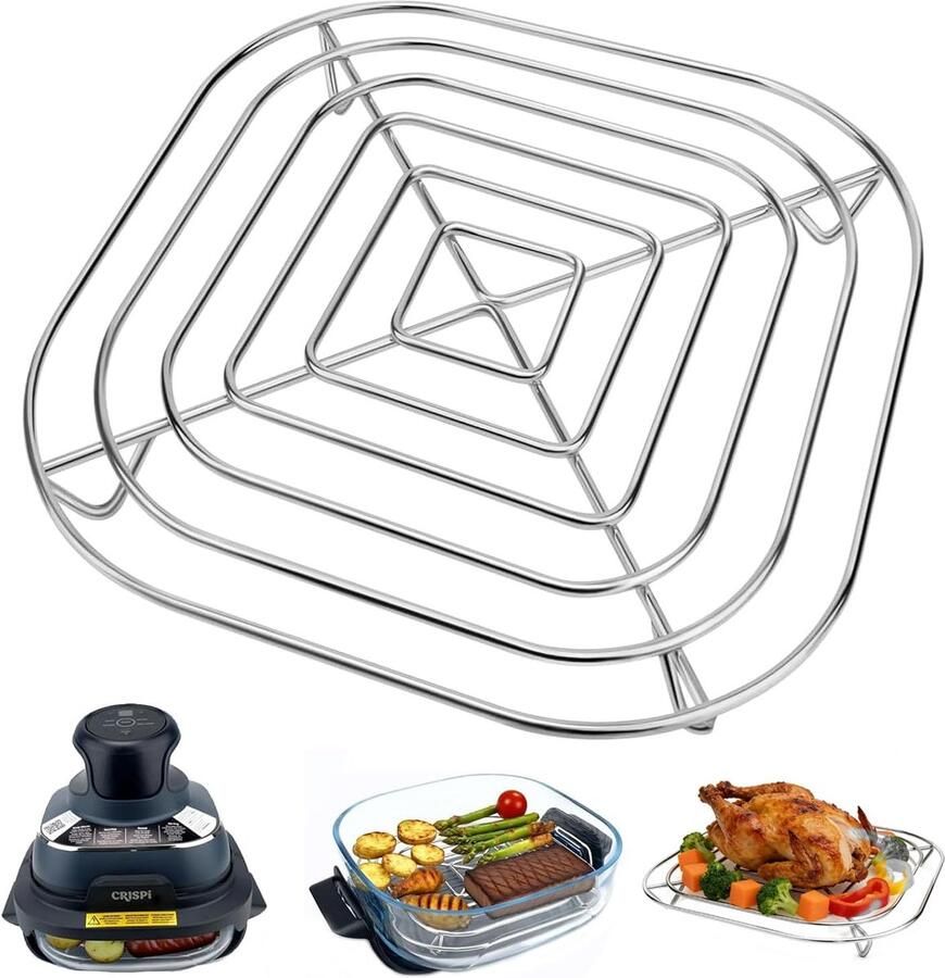 Vervanging airfryer grillrooster roestvrij staal voor Ninja CRISPi glazen containers 3 8 l roosterstop compatibel met Ninja Crispi Airfryer accessoires vaatwasmachinebestendig