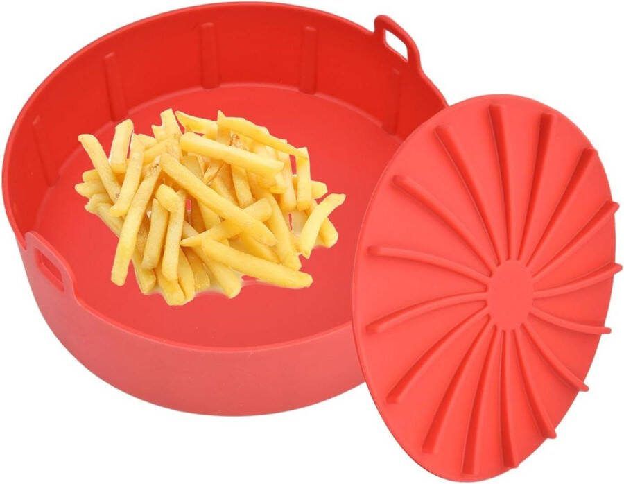 Vervanging Rode Siliconen Mand voor Air Fryer Pot Multifunctionele Siliconen Pad en Stoomboot Liners Accessoires voor Air Fryer Oven Meer Dan 7.5in