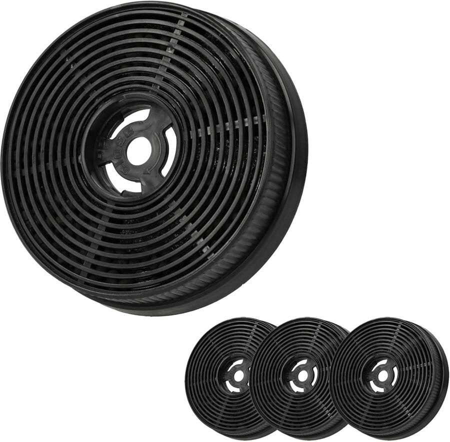 Vervangingsfilters voor afzuigkappen ronde actieve koolstoffilters compatibel met PKM CH33060WB en CH33060SB CF140 S22-60BBPY