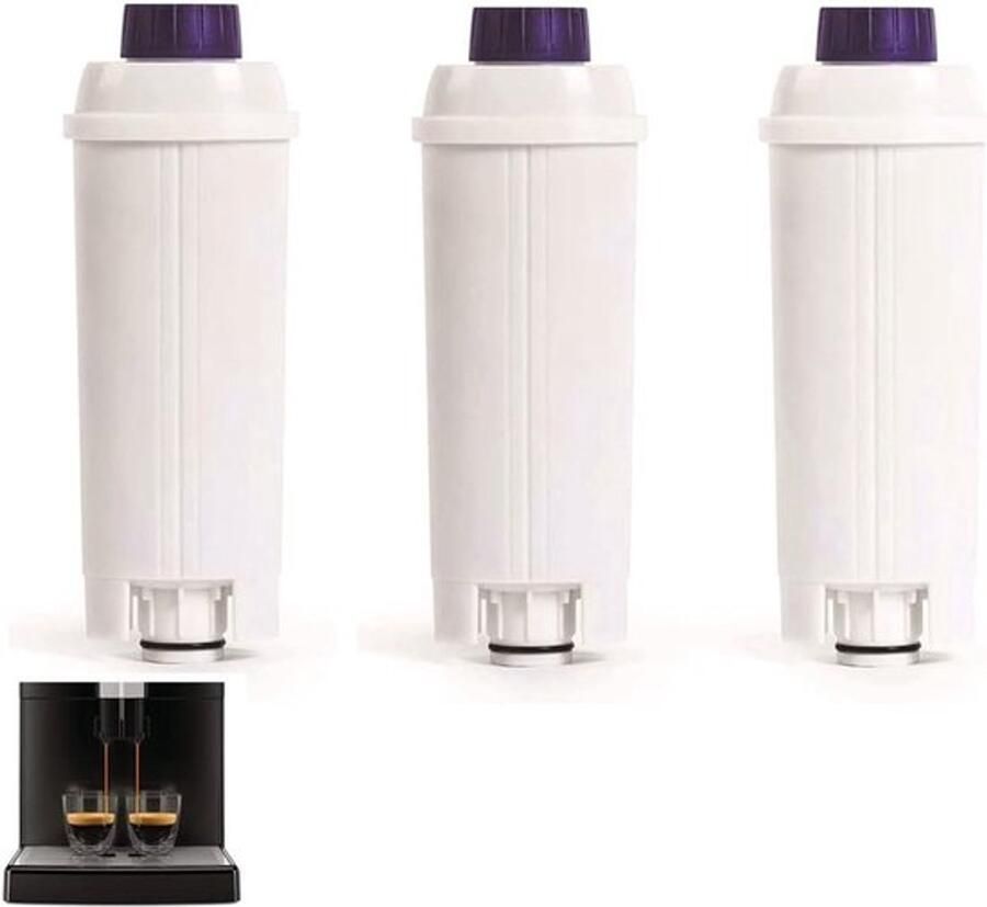 Vervangingsfilters voor DeLonghi DLS C002 Koffiezetapparaat 3 Stuks Verbetert Koffiesmaak Vermindert Hard Water en Verhoogt Aroma Duurzaam tot 2 Maanden