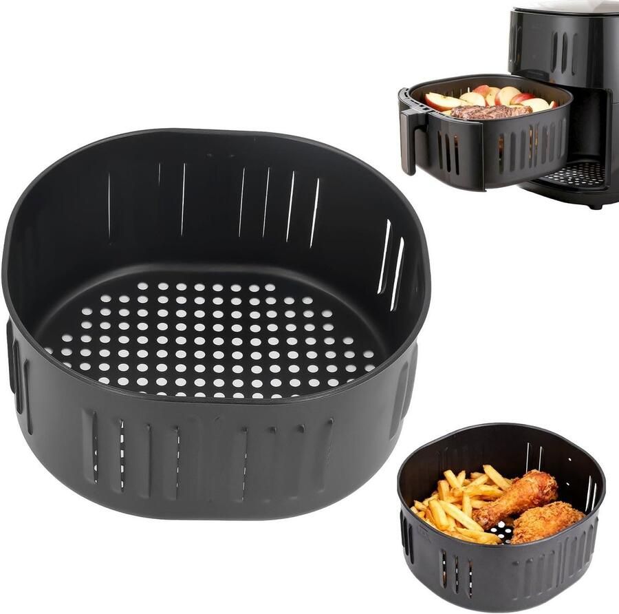 Vervangingsmand Friteuse Mand voor Airfryer Lekker Koken Antiaanbaklaag 55 Liter Zwart