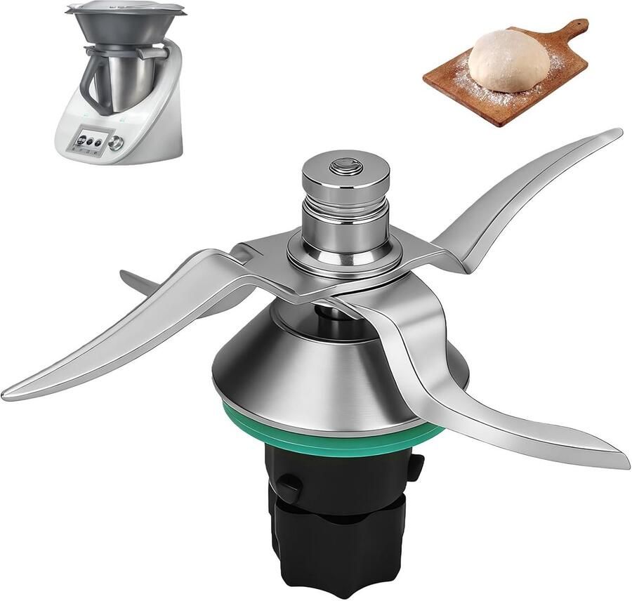 Vervangingsmes voor Thermomix 4-mes mixknop met afdichtring robuust accessoire voor keukenmachine geschikt voor TM5 en TM6 duurzaam en scherp roestvrij staal