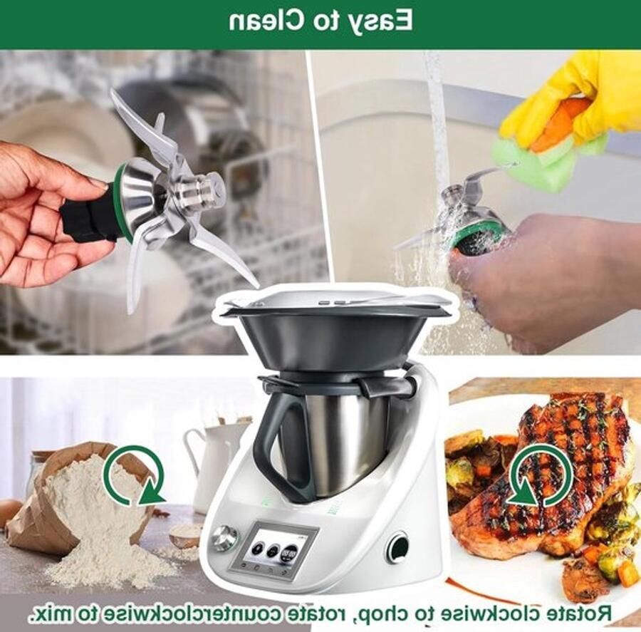 Vervangingsmes voor Thermomix TM5 TM6 Roestvrijstalen Mixmes met Afdichtring voor Keukenmachine