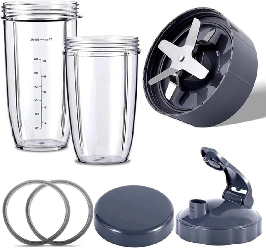 Vervangingsonderdelen Blender Mixer Onderdelen Smoothie Maken 6 Roestvrijstalen Bladen 32oz & 24oz Transparant