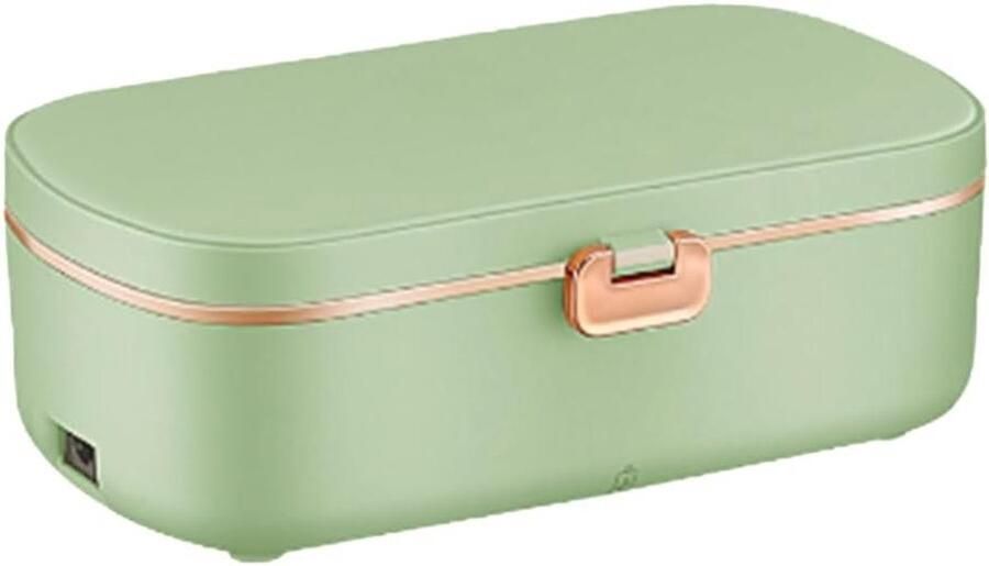 Verwarmbare Lunchbox Elektrische Broodtrommel Warme Maaltijden Onderweg Roestvrijstalen Binnenbak 0.9 Liter Groen