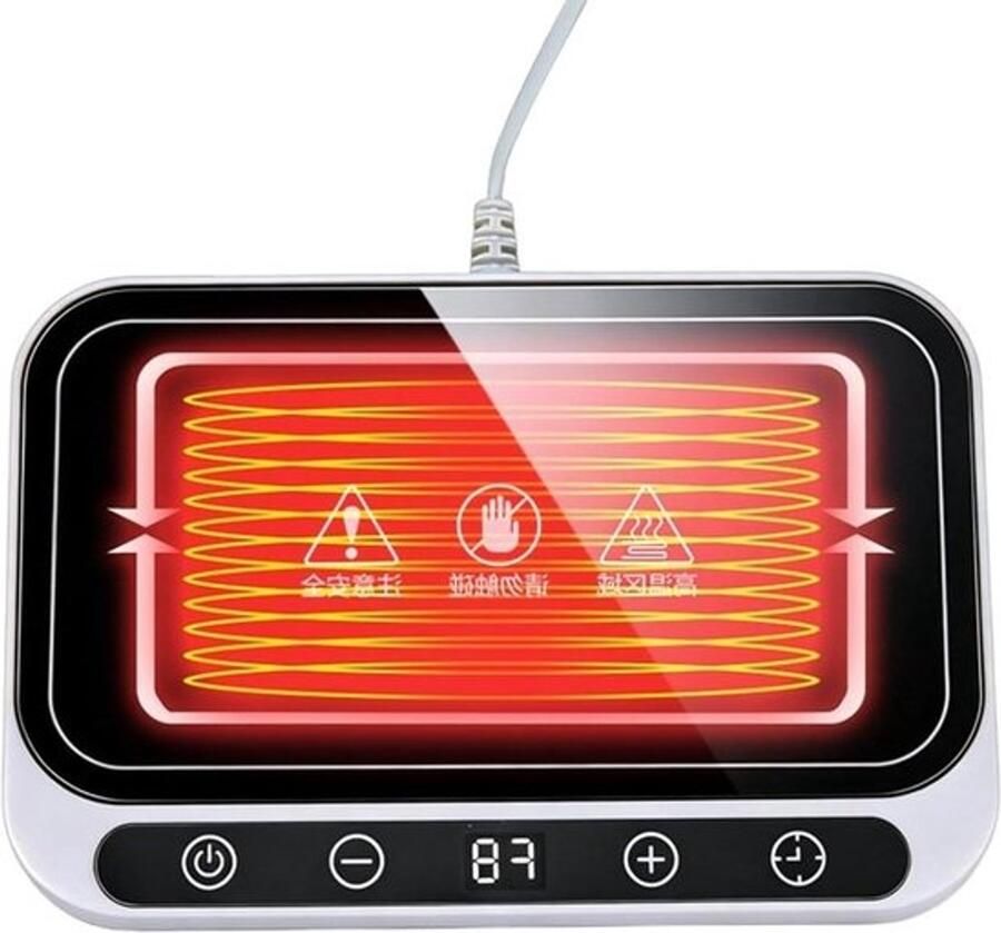Verwarmde Bekerplaat Drankwarmer Kop Dranken Warm Houden 8 Temperatuurstanden 22 x 172 x 27 cm Wit