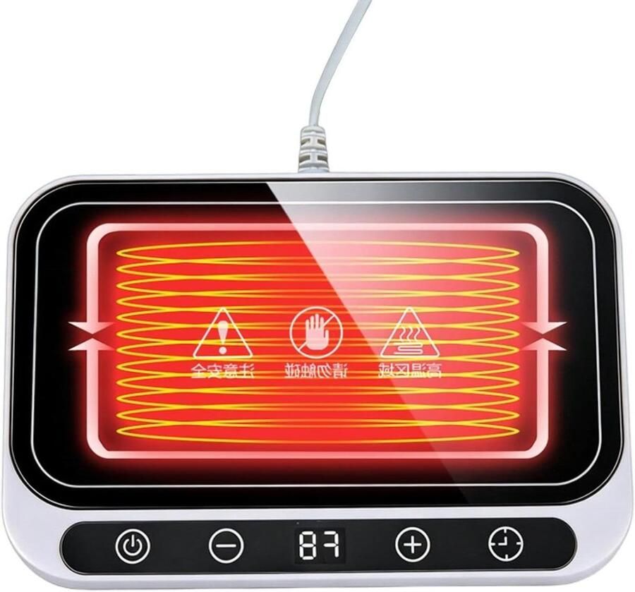 Verwarmde Bekerplaat Drankwarmer Kop Dranken Warm Houden 8 Temperatuurstanden 22 x 172 x 27 cm Wit