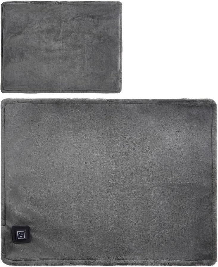 Verwarmde Deken Elektrische Plaid Lichaam Opwarmen Multizone Warmte 45 x 35 cm Grijs