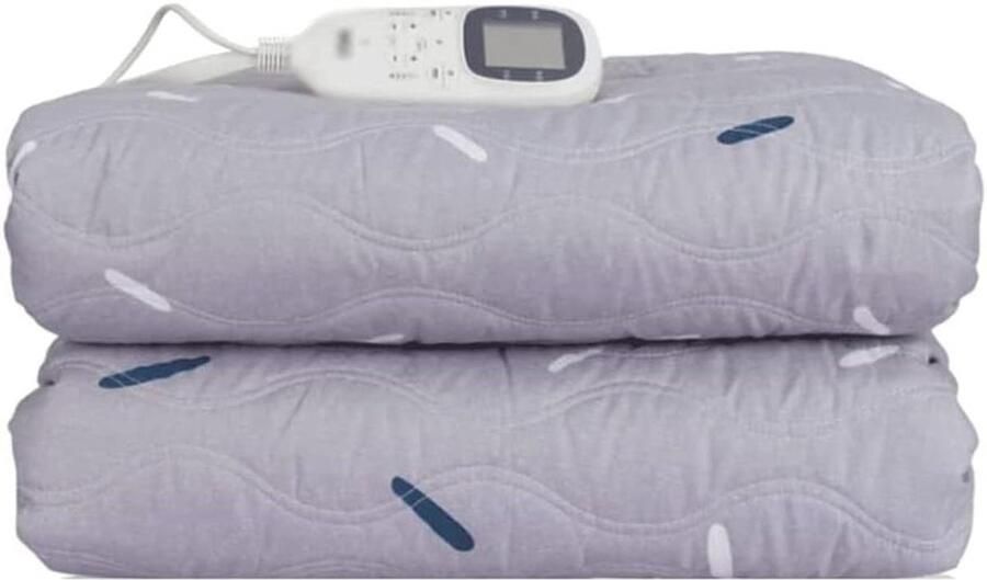 Verwarmde Deken Elektrische Plaid Snel Opwarmen Dubbele Zone Controle 1.8 x 2 Meter Grijs