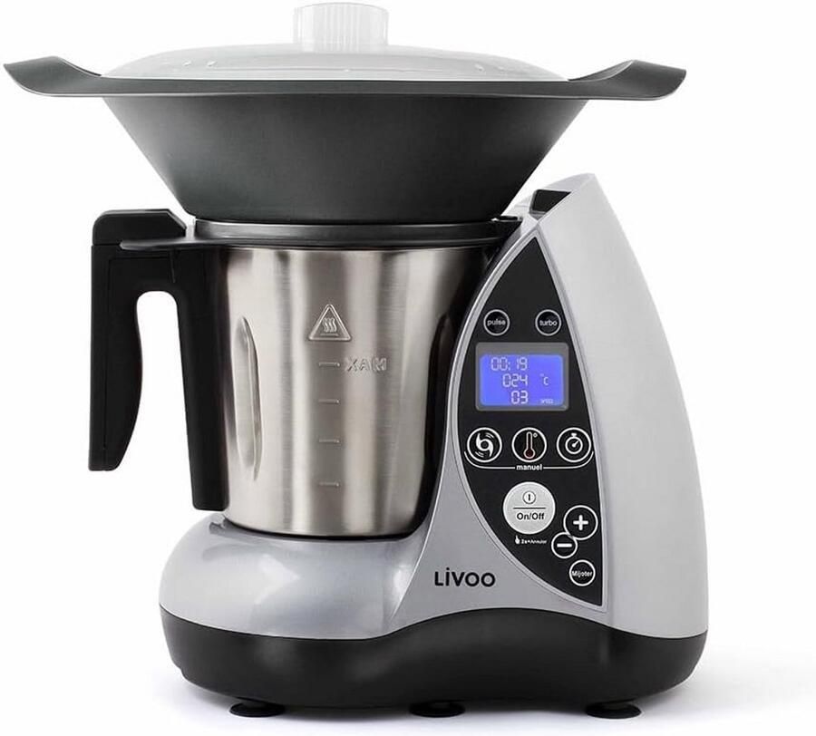 Verwarmde Keukenmachine met 12 Functies 3L 12 Standen 60 Minuten Timer 20 °C tot 120 °C