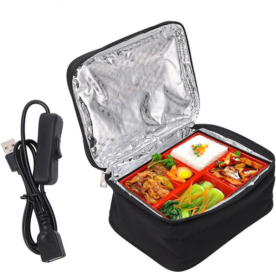 Verwarmde Lunchbox Draagbare Oven USB-verwarming Magnetron Voedselverwarmer Elektrische Lunchtas Met Aluminiumfolievoering Voor Kantoorwerk Pick