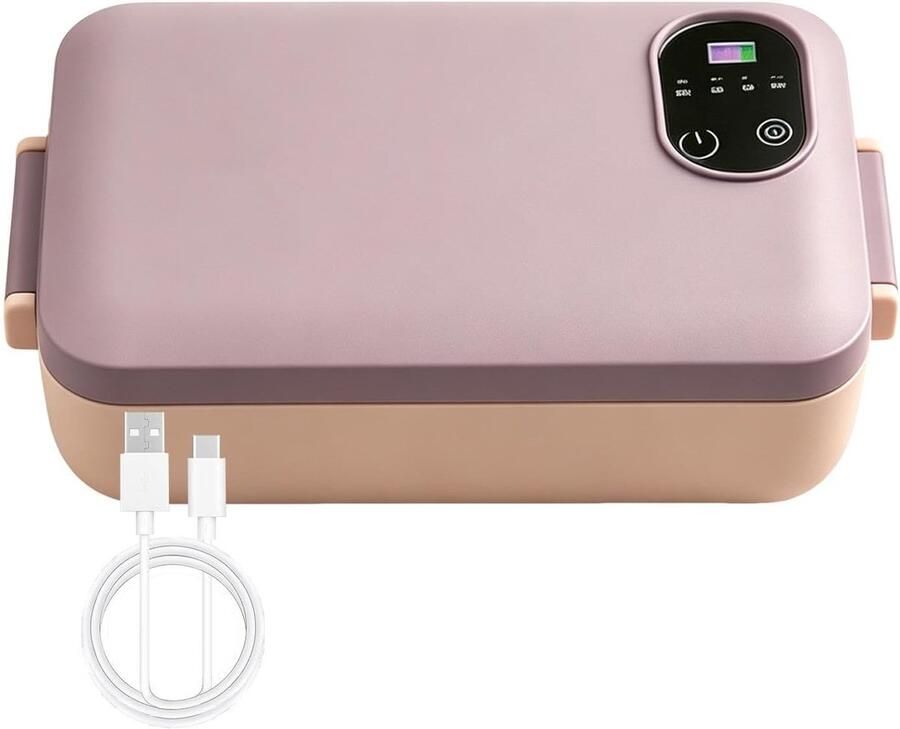 Verwarmde lunchbox Draagbare voedselwarmer Warme maaltijd onderweg Snelle opwarmtechnologie 900 ml Roze