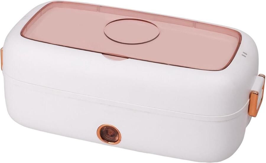 Verwarmde Lunchbox Elektrische Voedselwarmer Maaltijd Opwarmen Onderweg USB Oplaadbaar Lekvrij 800ml Capaciteit Wit