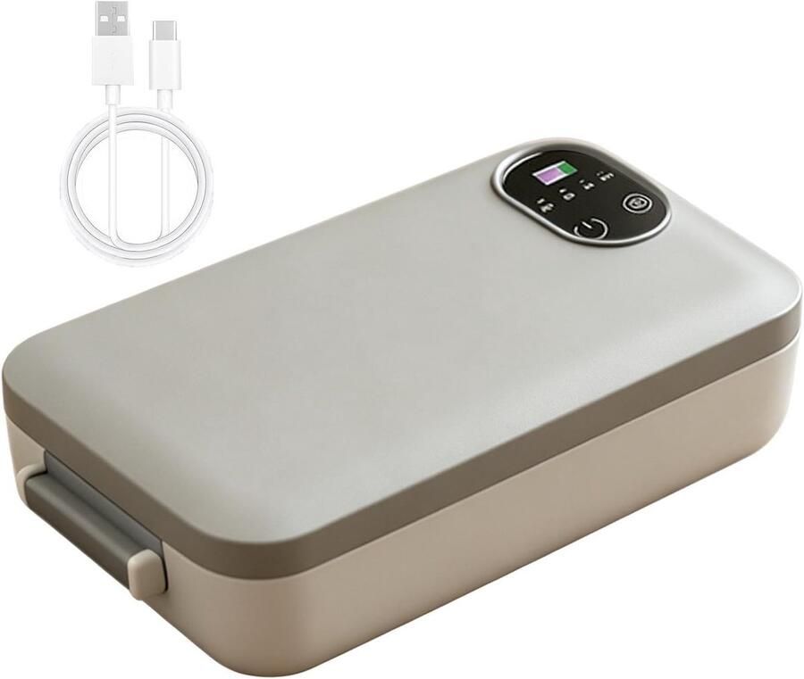 Verwarmde Lunchbox Warmhoudbox Elektrisch Maaltijden Warm Houden Geen Water Nodig 264 cm Lengte Grijs