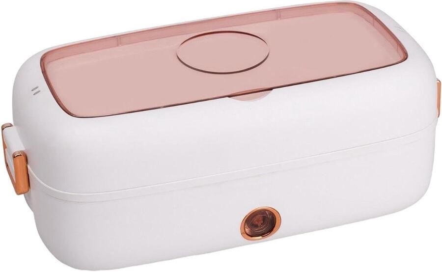 Verwarmde Lunchbox Elektrische Voedselwarmer Warme Maaltijden Onderweg Snelle Verwarming 800 ml Wit