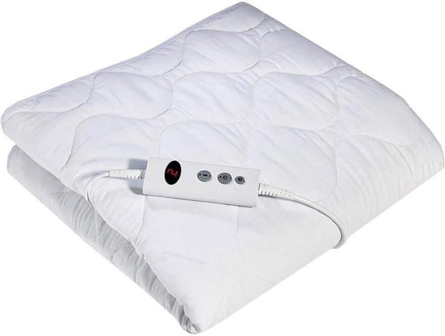 Verwarmde Onderdeken Elektrisch Matras Ontspannen Slapen Snel Opwarmen 150 x 70 cm Wit