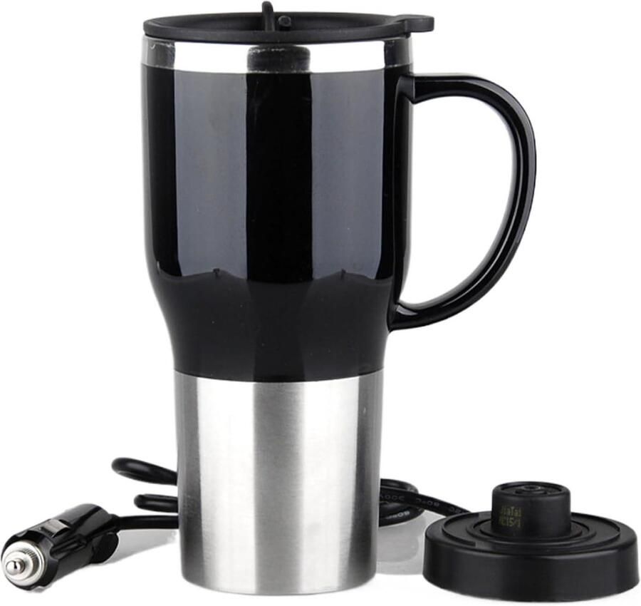 Verwarmde Reismok Auto Waterkoker Warme Dranken Onderweg Met Kristallen Handvat 450 ml Zwart