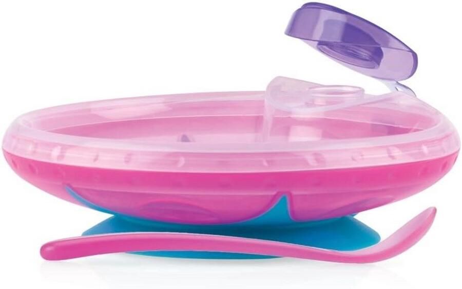 Verwarmend bord met zuignap voor baby's en peuters roze