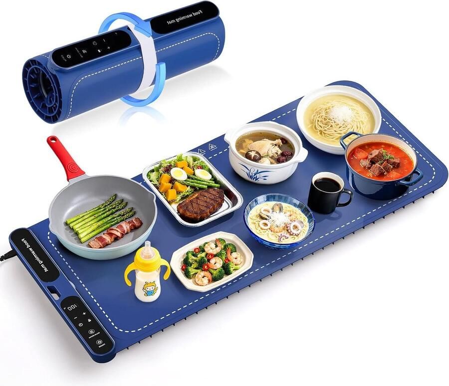 Verwarmende Plaat Warmhoudplaat Keuken Eten Warm Houden 10 Seconden Opwarmen 81 x 38.5 cm Zwart