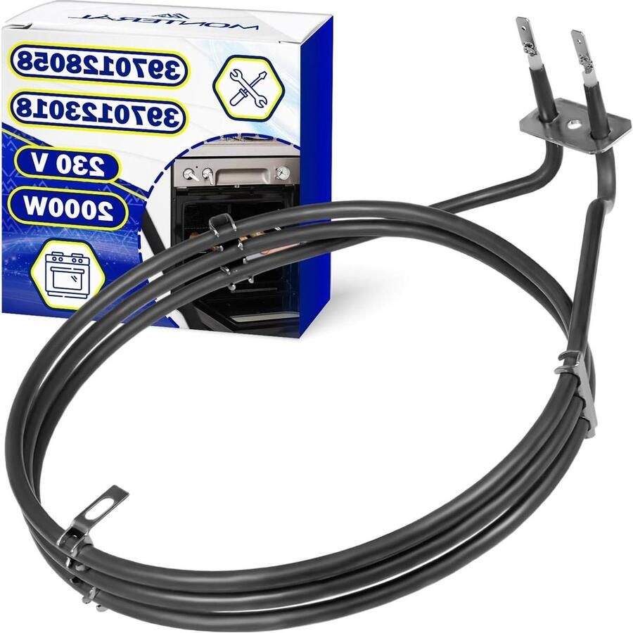 Verwarmingselement Oven Circulair Element Oven Reparatie 2000 Watt Vermogen 230 Volt Zwart