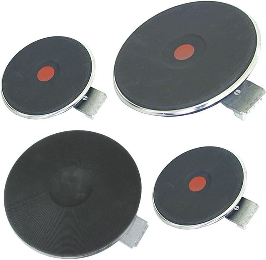 Verwarmingselementen Set Kookplaat Onderdelen Oven Reparatie 4 Delige Kit 2 Groot 2 Medium Zilverkleurig
