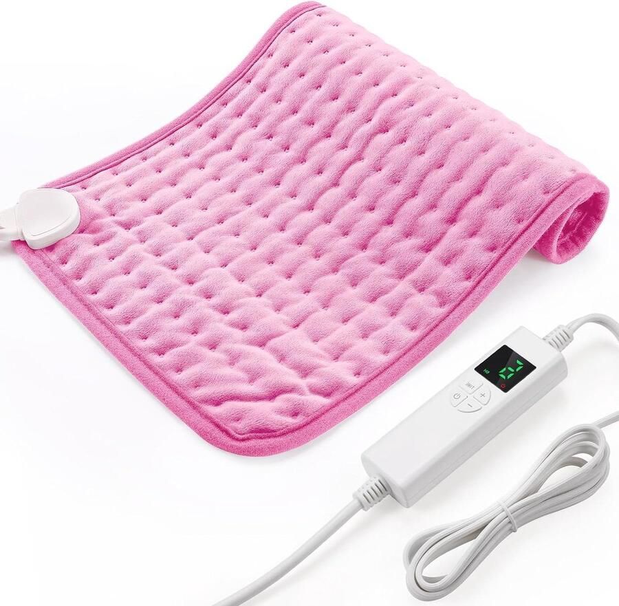 Verwarmingskussen Warmtekussen Elektrisch Lichaam Opwarmen Automatische Uitschakeling 30 x 60 cm Roze