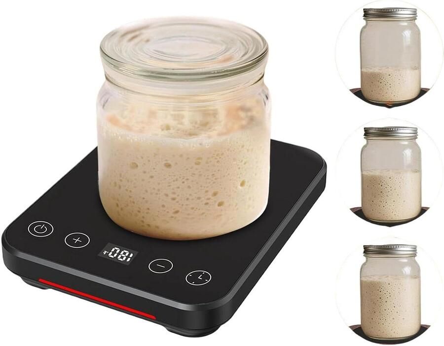 Verwarmingsmat met Timer Automatische Mat Brood Laten Rijzen Intelligente Temperatuurregeling 15x11.7x2.2 cm Niet gespecificeerd