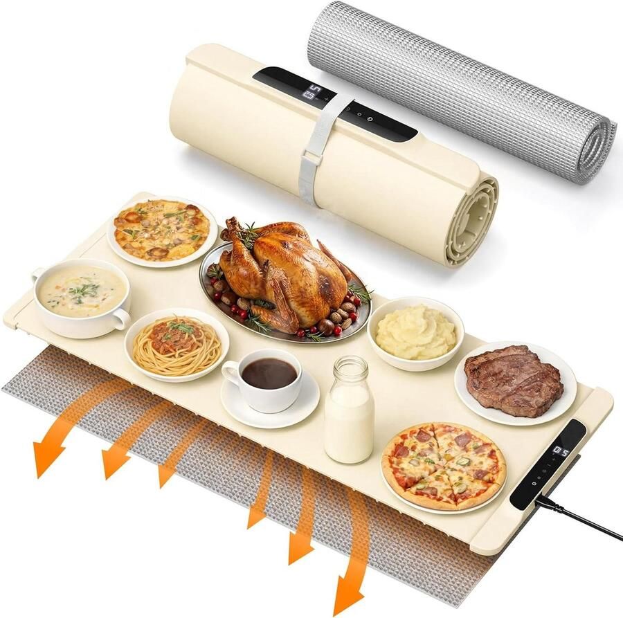 Verwarmingsmat Servieswarmer Eten Warm Houden Hittebestendig Kussen 465 Watt Beige