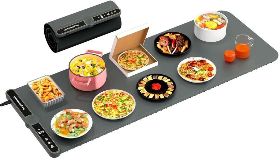 Verwarmingsmat Voedsel Elektronische Warmhouder Buffet Warm Houden 9-Traps Temperatuur 40 X 15 Inch Grijs