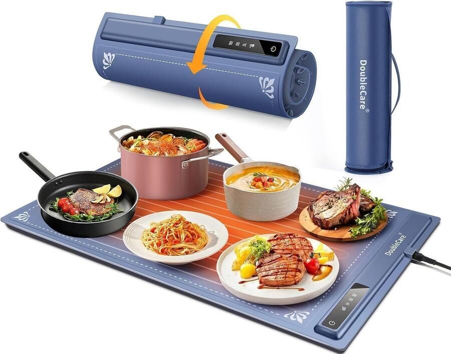 Verwarmingsplaat voor Gerechten Buffetwarmer met 3 Temperatuurinstellingen Ideaal voor Feestjes en Restaurants Snel Verwarmende Mat voor Thuisgebruik