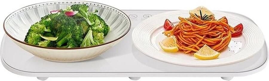 Voedselverwarmingsplaat Elektrische Bordenwarmer Feestbuffet Catering Thermische Isolatie 30x18 cm Wit