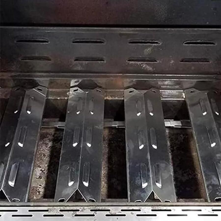 Verwarmingsplaten Gas Grill Hitteschilden Grill Barbecue Onderhoud Roestvrij Staal Constructie 40.8 cm x 9.8 cm Zilver