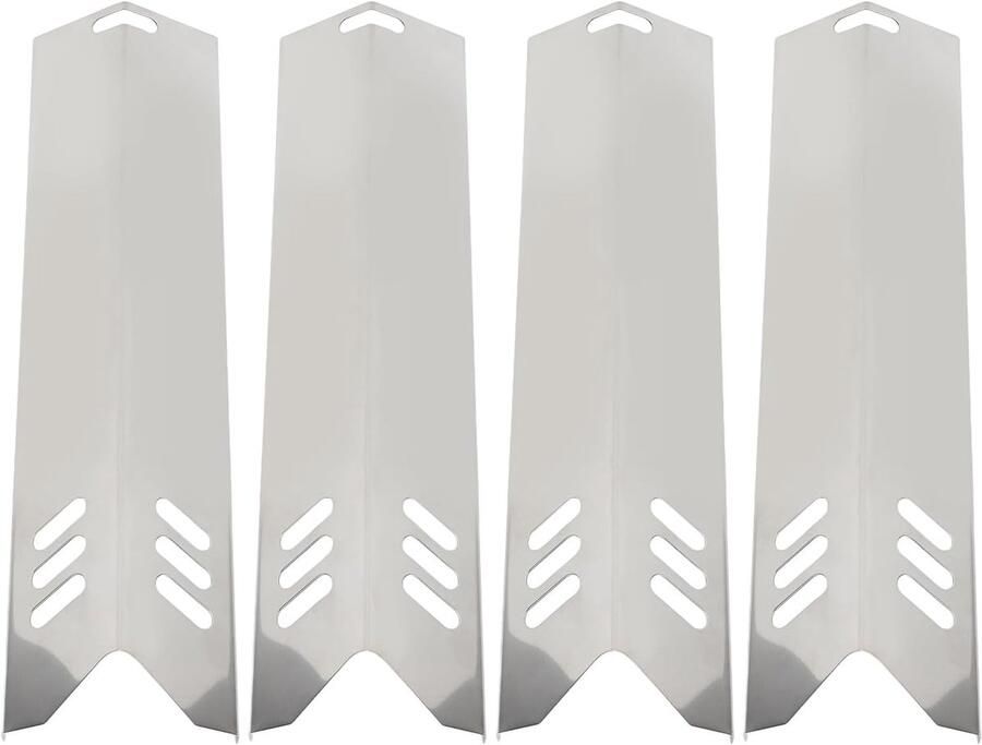 Verwarmingsplaten Set Grill Onderdelen BBQ Gebruik Gelijkmatige Warmte 38 cm Lengte Zilverkleurig